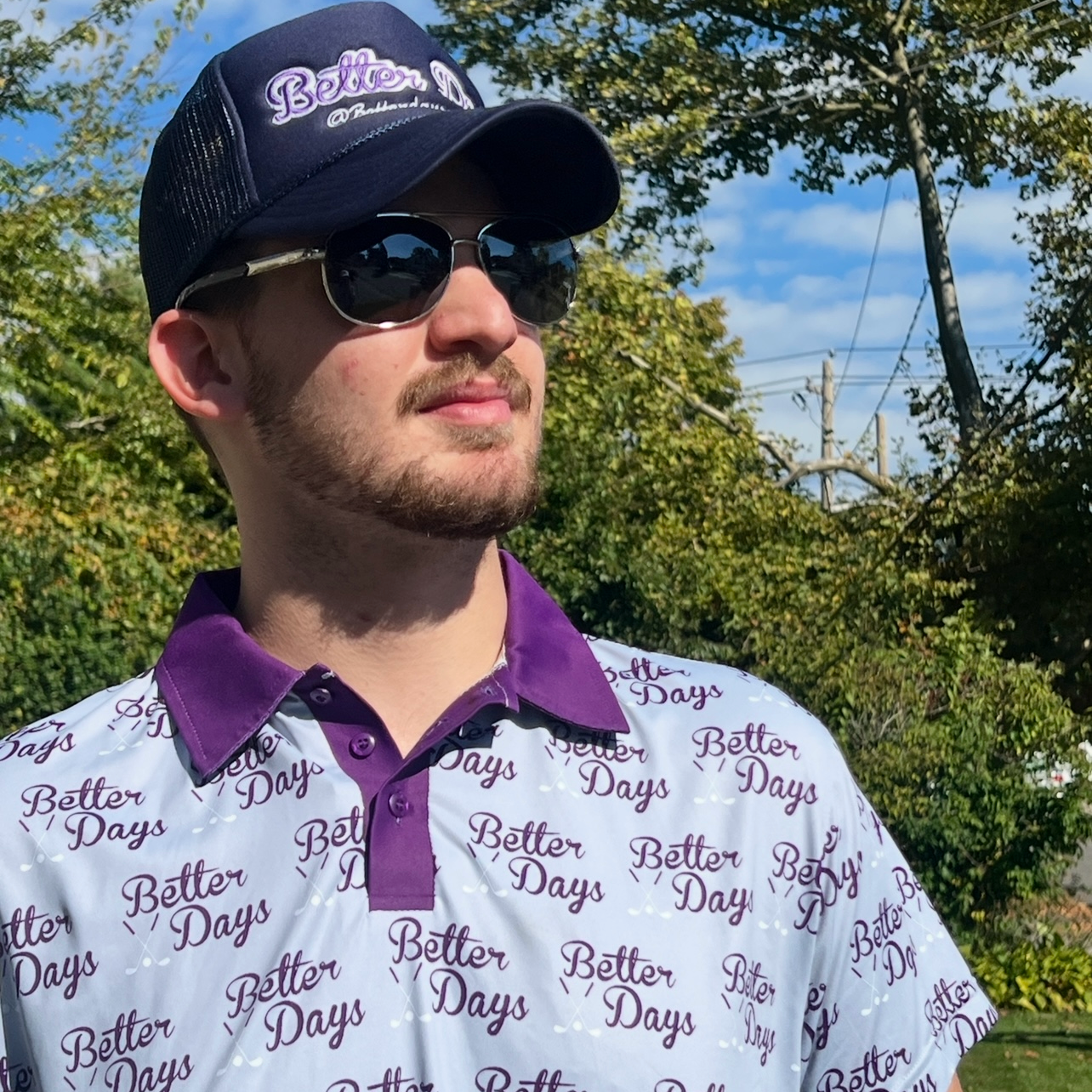 Better Days Purple Vibe Grey Polo