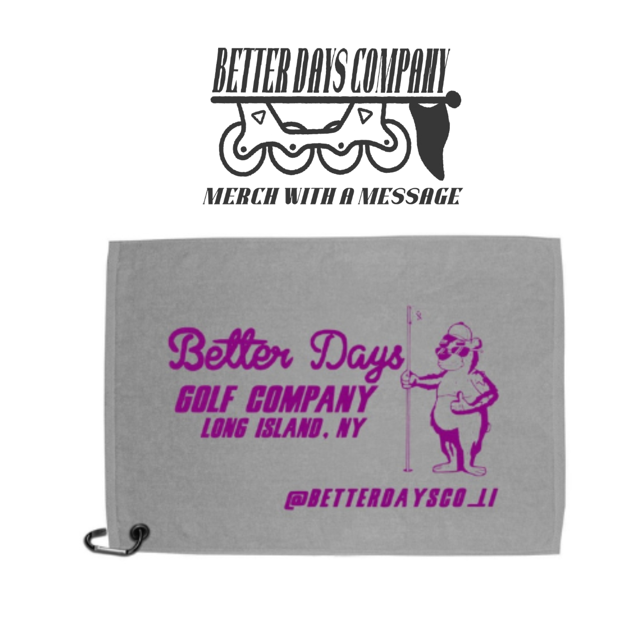 Vintage Better Days Sunday Golf Towel - [Better Days Company Long Island: Roller Hockey & Golf Lifestyle Wear]